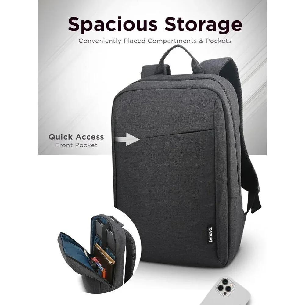 Lenovo Laptop Backpack B210 Black 15.6-Inch Laptop Tablet Durable, Clean Design.